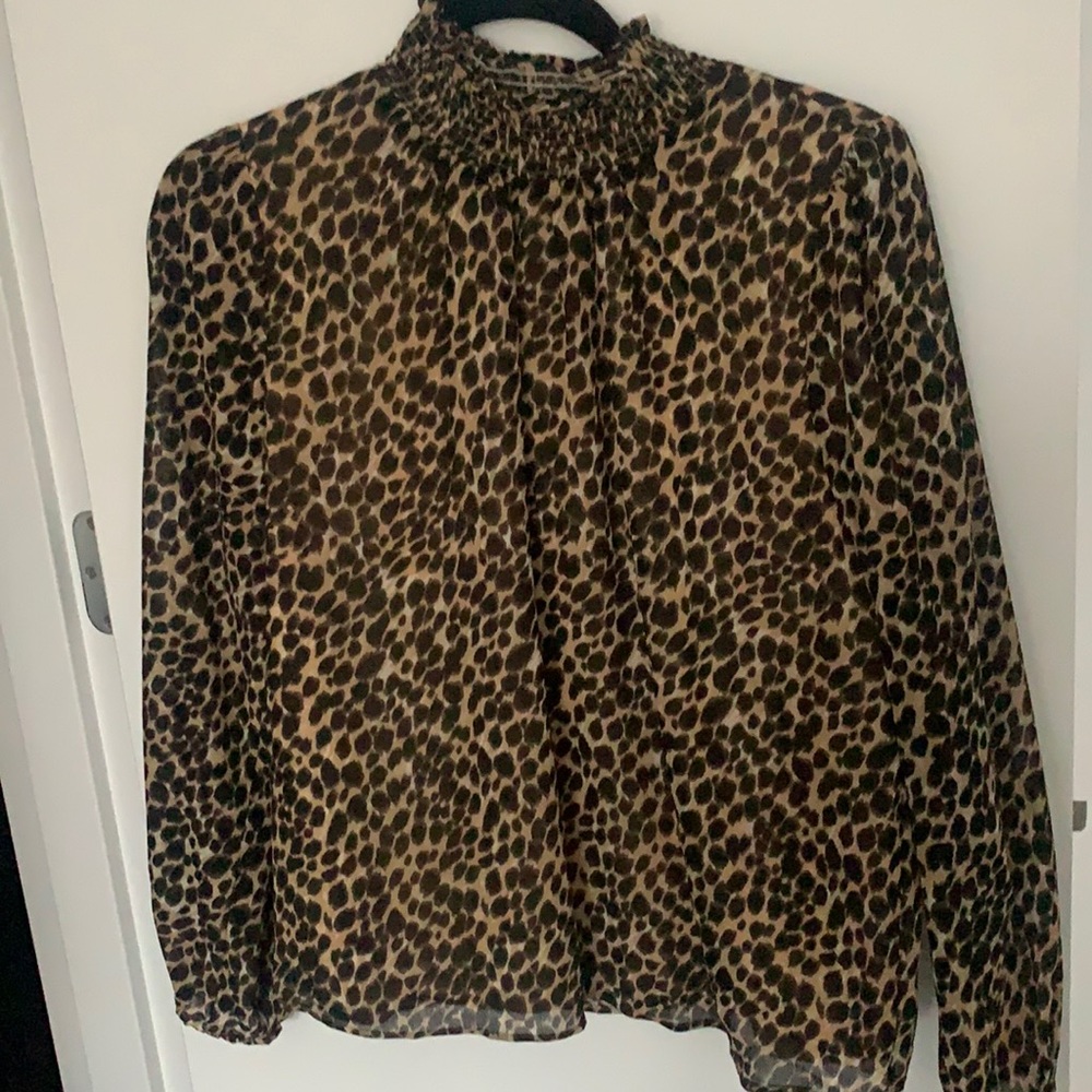 Ruched turtle neck J Crew Blouse